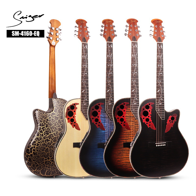 Wooden guitar electric box glue back guitar ovation 41 inch grape hole guitar acoustic electric steel string guitar cross-border