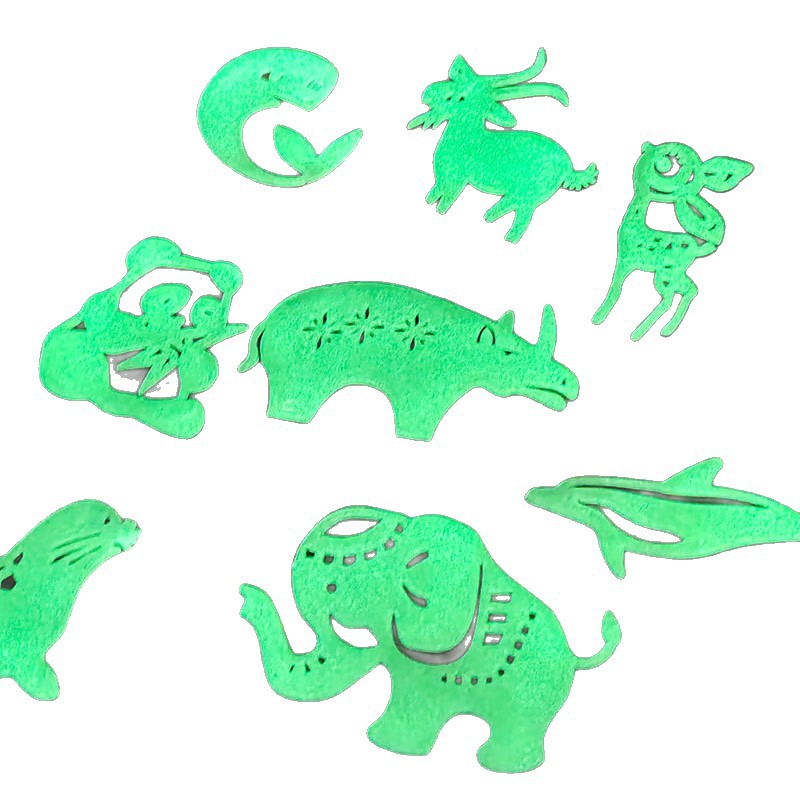Animales pegatinas de pared luminosas flores plantas delfines peces dibujos animados juguetes transfronterizos pegatinas de refrigerador fluorescente pegatinas de ventanas luminosas