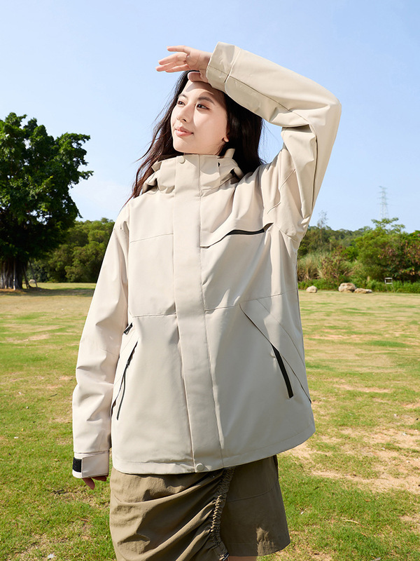 啄木鸟冲锋衣女外套2025新款防风防水三合一可拆卸户外徒步登山服|undefined