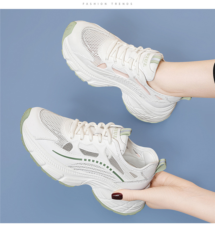 Giày sneaker nữ đế dày mùa hè 2025 đa năng đế mềm êm chân — 7252 gót xanh cao 5cm, 7252 màu xám gót cao 5cm chi tiết 9