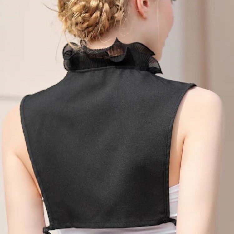 Chal decorativo con volantes 2024 nueva versión coreana de primavera y otoño damas que reducen la edad cuello falso cuello falso encaje cuello falso