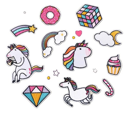 Yixiu embroidery cloth patch computer embroidery chapter cute cartoon rainbow horse diamond rubik's cube clothes decoration patch patch cloth