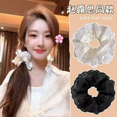 Zhao Lusi のヘアゴムと同じスタイルの二層レースのヘアゴム、かわいいヘッドバンド、高価値の帽子、学生のヘアロープとヘアアクセサリー