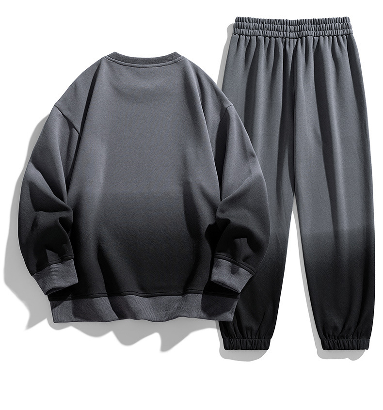 Men's Clothing style student sweatshirt suit for men, spring and autumn casual loose trendy set with leggings pants, handsome two piece set_voghion.com