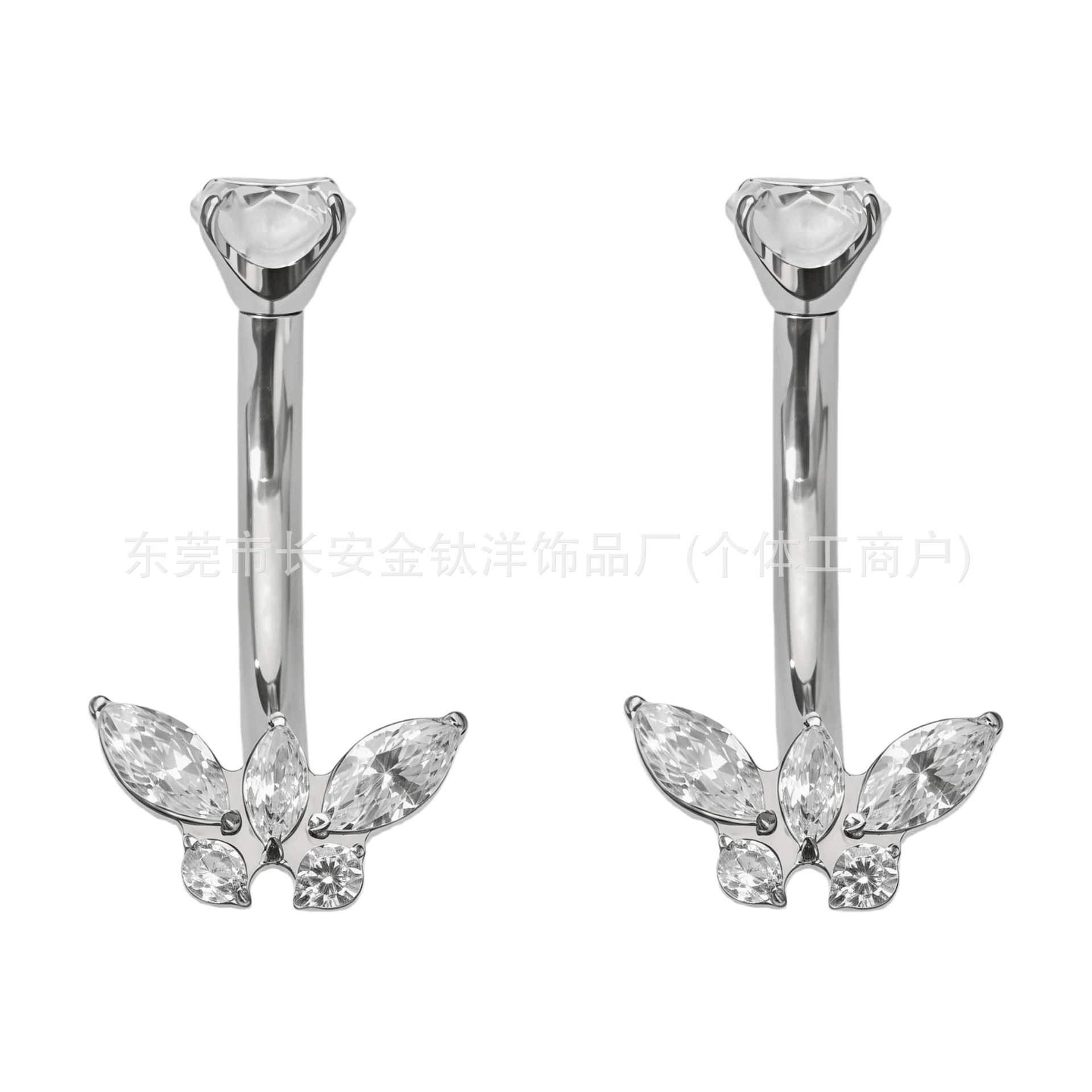 Pointed titanium steel lip stud product view