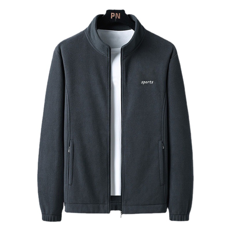 Chaqueta Polar de lana para hombre, nuevo estilo de otoño e invierno, chaqueta para hombre joven y de mediana edad, chaqueta con cuello levantado, top informal para papá