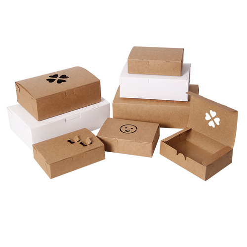 Disposable fried chicken takeout packaging box wholesale chicken cutlet chicken wing chicken nugget kraft paper packing paper box customization 