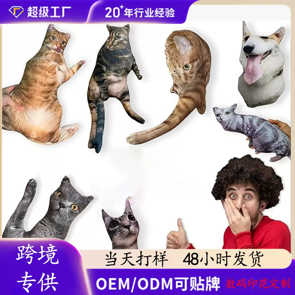 异形DIY佛小伴3D抱枕无边框可印照片无白边搞怪沙雕玩偶厂家定制