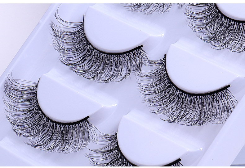 5 Pairs Of Short Natural Cross Multi-layer Thick Imitation Mink False Eyelashes display picture 5