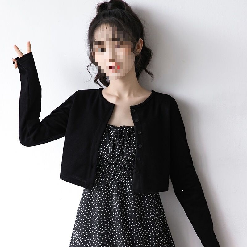 Short Long-Sleeved Thin Top for Women, Summer Jacket, Knitted Sweater, Round Neck Cardigan, Early Autumn Casual Outerwear, Slimming Style Short Long-Sleeved Thin Top for Women, Summer Jacket, Knitted Sweater, Round Neck Cardigan, Early Autumn Casual Outerwear, Slimming Style