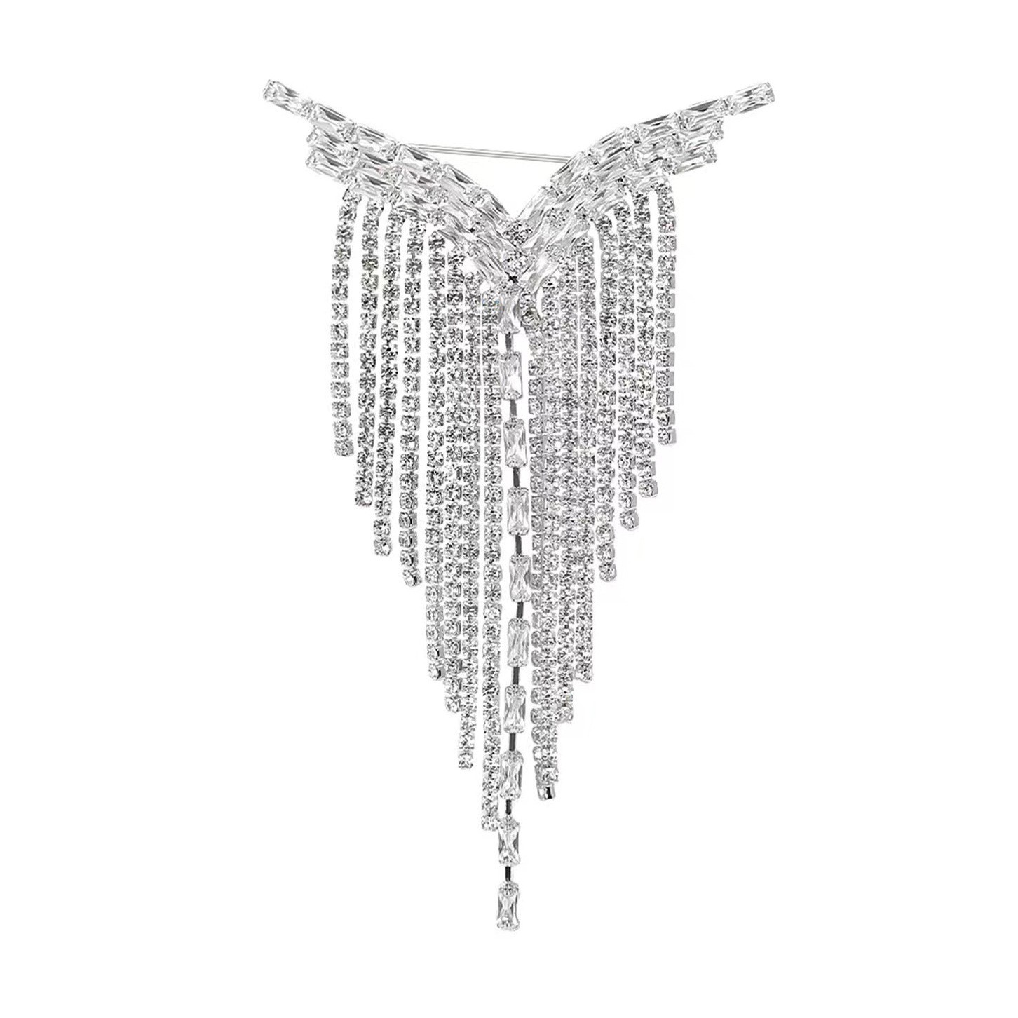Broche de borlas con cristal brillante broche de lujo para mujer_voghion.com