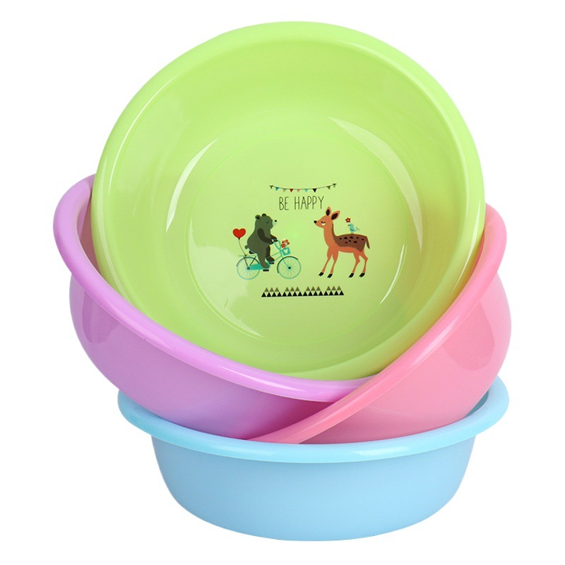 Home Advertising Basin Laundry Basin Gift Vegetable Washing Basin Printed logo Student Plastic Washbasin Plastic Basin