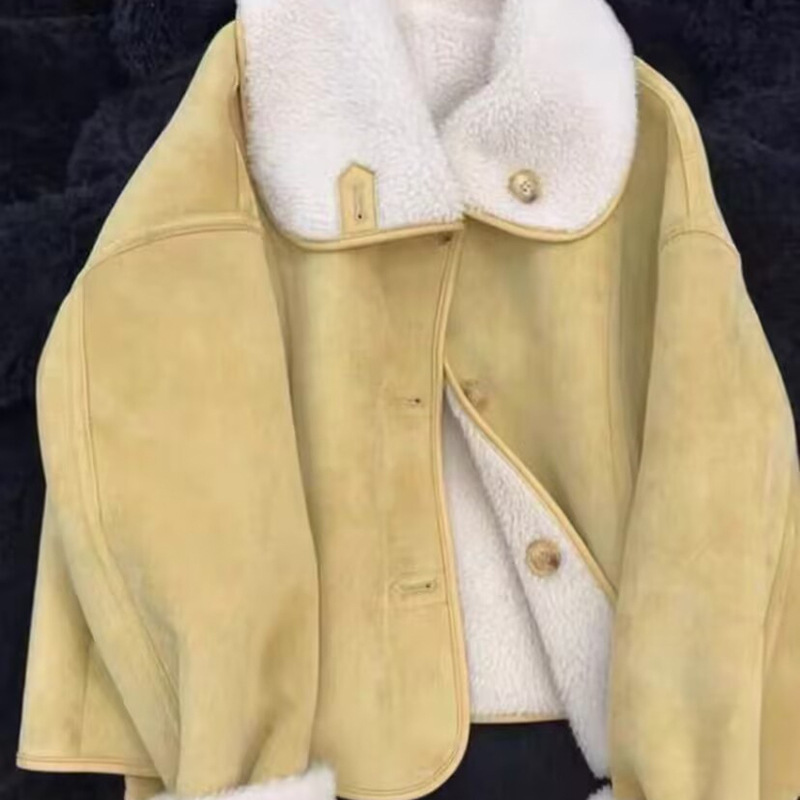 小香风加厚皮毛一体外套女2025秋冬新款双面穿羊羔毛绒保暖上衣潮