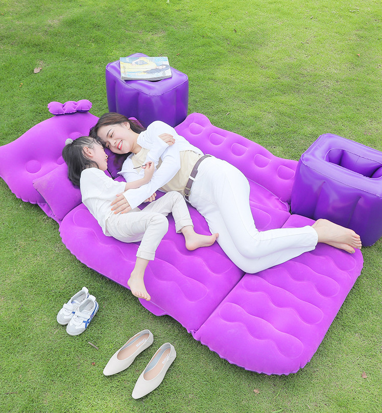 Car rear seat two-seater children's mattress, inflatable car bed, in-car sleeping device, foldable travel bed, car sleeping pad