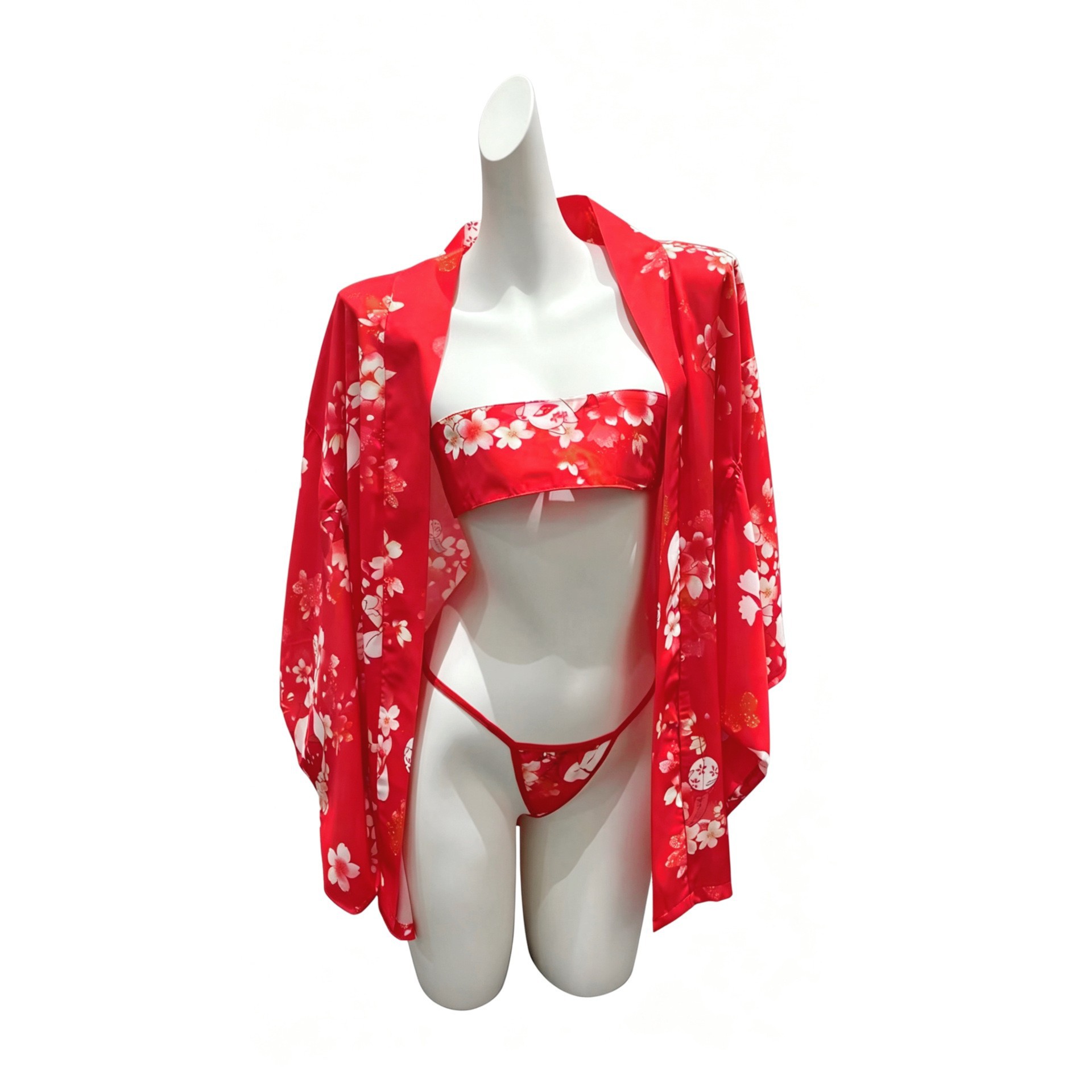 Sexy Lingerie Japanese-Style Printed Chiffon Kimono-Style Pajamas for Women Hot Bathrobe Set Wholesale Qqny6861