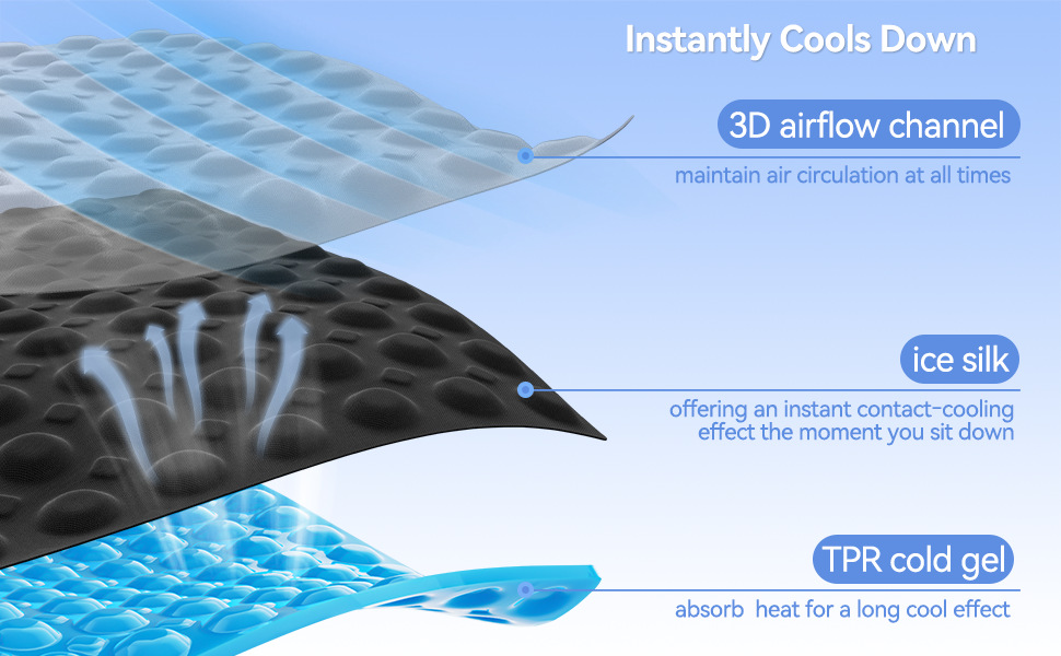 Gel Seat Cushion Solid Gel Comfortable Non-Slip Wear-Resistant Summer Cooling Cushion Car Seat Cushion Home Ice Cushion Office Seat Cushion