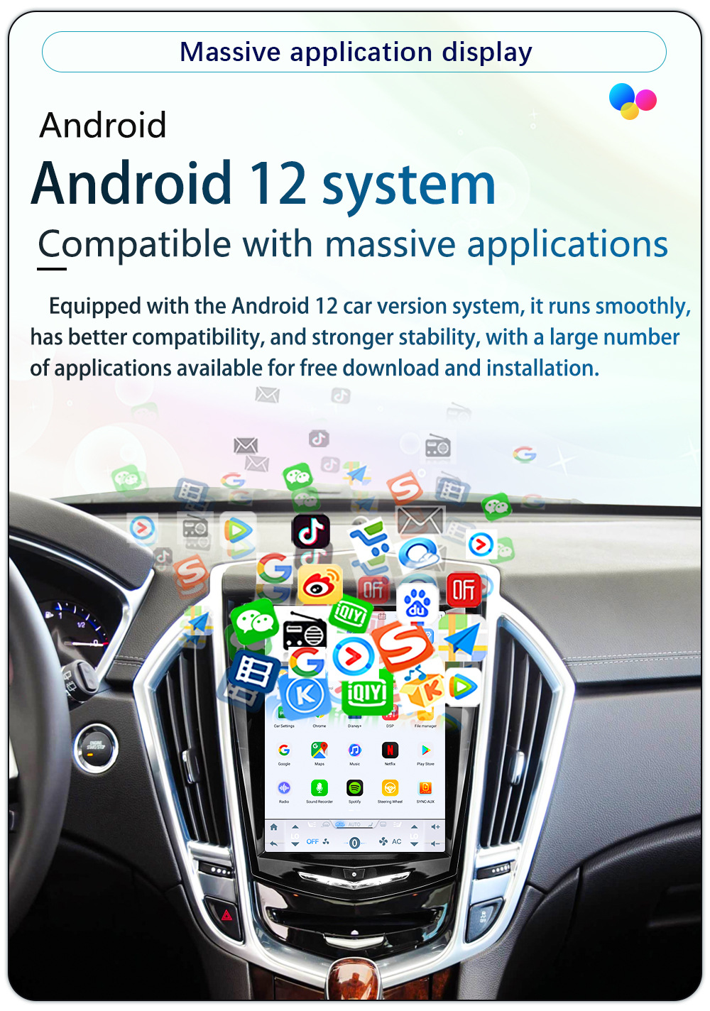 Suitable for Cadillac Ats Atsl Cts Xts Srx Modified Central Control Large Screen Wireless Carplay Navigation
