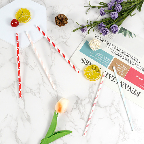 Wholesale disposable paper straws colorful creative household holiday party juice drink paper straws 10 pack