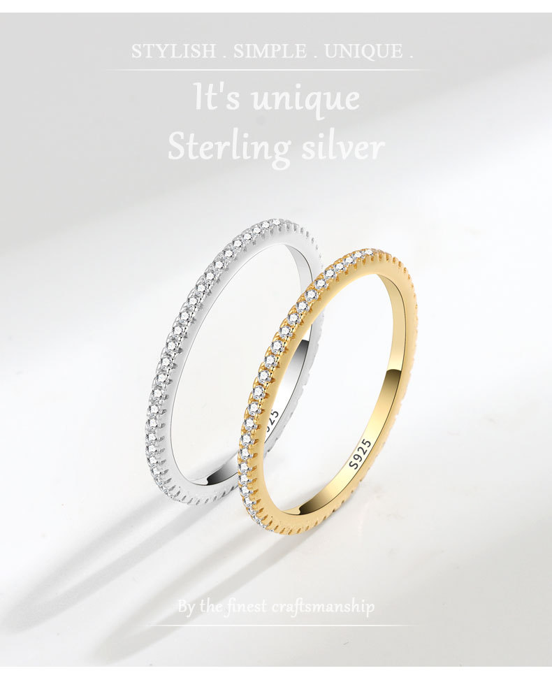 3g Weight 18K Gold Plated White Gold Plated 925 Sterling Silver Zircon Geometric Rings