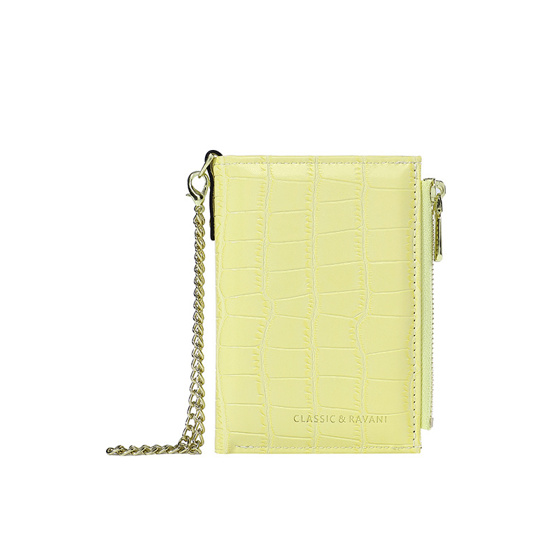 Nueva billetera de mujer corta cadena de cocodrilo bolso de tarjetas 2024 mujeres de alto nivel sentido cruzado cremallera fuente de bolso de cambio