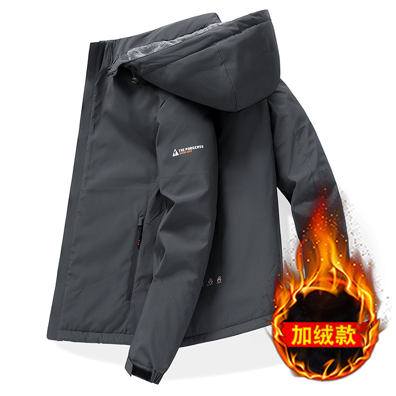 Otoño e invierno 2023 nuevos hombres casuales forrados de lana engrosada más tamaño casual chaqueta de los hombres de la moda de los hombres al por mayor