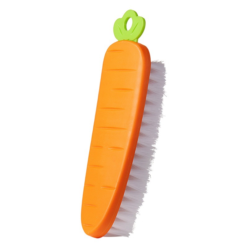 Cepillo de limpieza multifuncional de plástico con forma de zanahoria, cepillo para zapatos, cepillo para ropa, nuevo cepillo de cerdas suaves para lavandería, cepillo para rincones