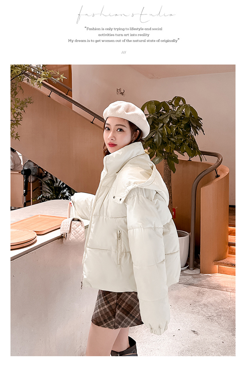 Piumino invernale in cotone 2023 nuova giacca in cotone da donna versione coreana giacca da studente corta con cappuccio per pane sciolto_voghion.com