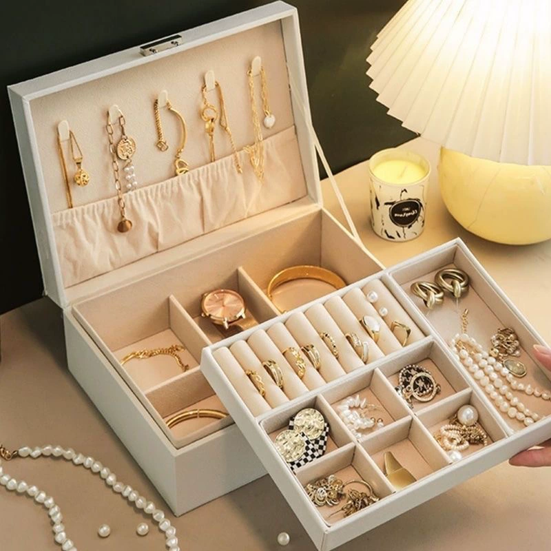 Capacious polyurethane storage system, bracelet, necklace and earrings, storage box