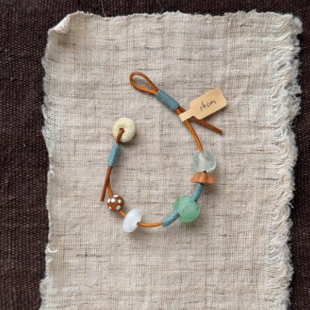 【Summer Mint】Unique Cute Dopamine Mushroom Beaded Bracelet for Women, Vintage Versatile Bracelet, Personalized Hand Accessory