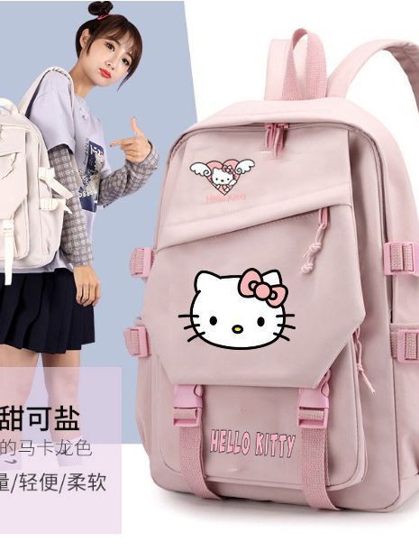 Cross-border Cartoon Cat KT Backpack Women's New Cute Niche Backpack Women's Junior High School Senior high school Student Printed Schoolbag Cross-border Cartoon Cat KT Backpack Women's New Cute Niche Backpack Women's Junior High School Senior high school Student Printed Schoolbag