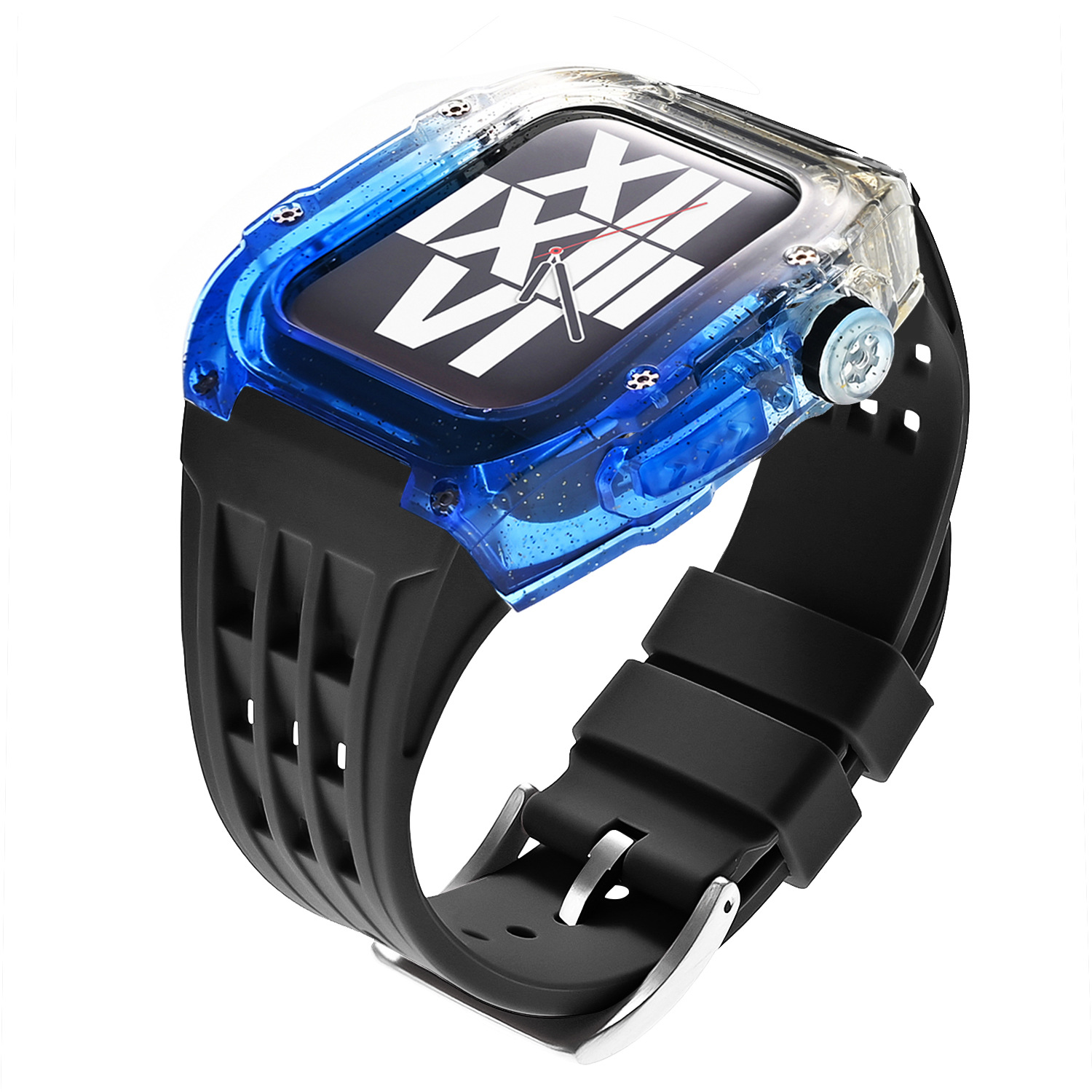 [핀버클] 골드와 블루 그라데이션 쉘-블랙 스트랩