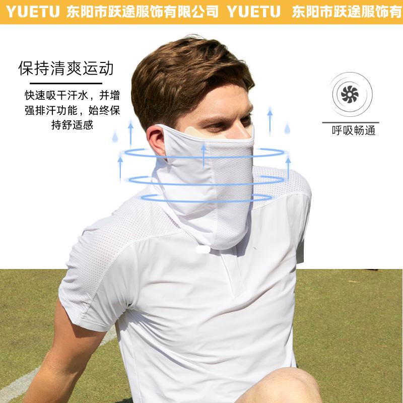 Máscara solar de hielo, máscara de golf de verano, máscara respirada UV, cubierta de cuello de secado rápido al aire libre