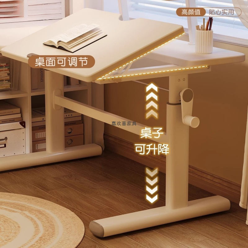 Children's Study Table Liftable Writing Desk and Chair Student Home Small Apartment Simple Desk Adjustable Table