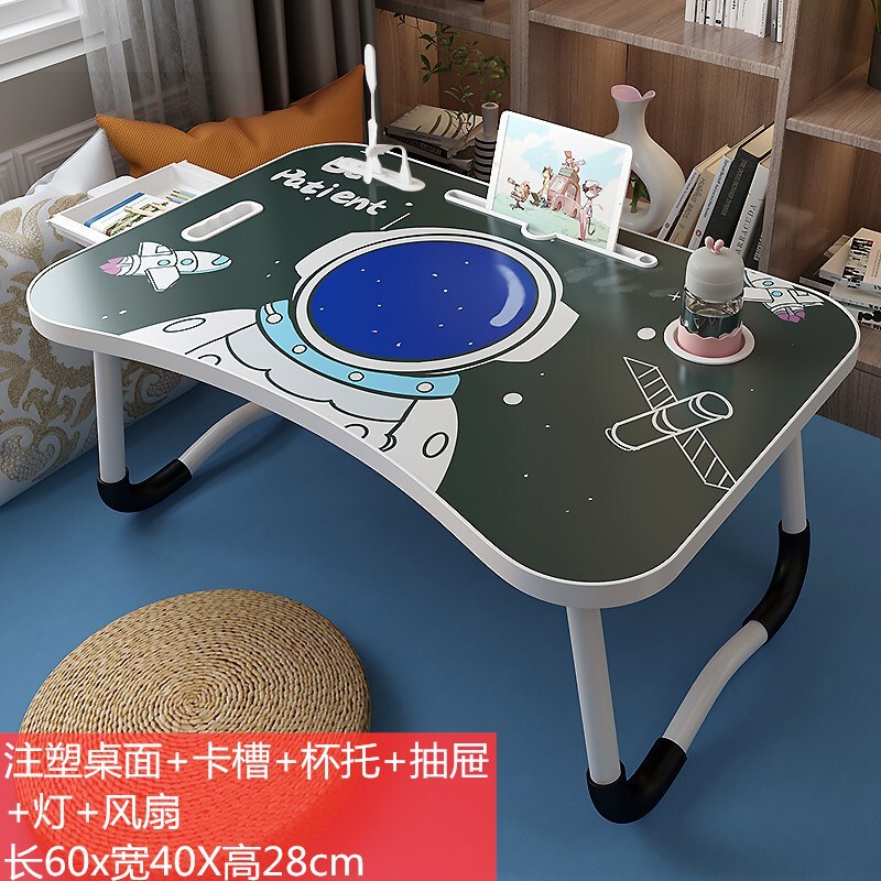 ベッドの上の机の折り畳みのテーブルの簡易な漫画の学生の寮の学習のテーブルの怠け者の寝室の座る多機能の小さいテーブル|undefined