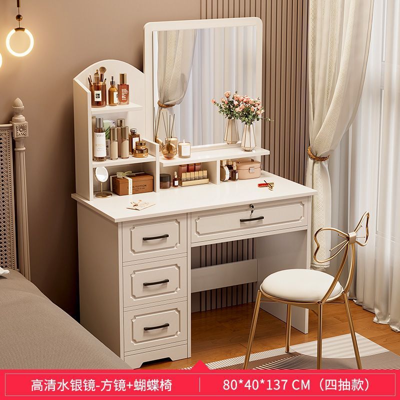 卧室梳妆台简约现代主卧化妆桌2025新款轻奢化妆台镜收纳柜化妆柜|undefined