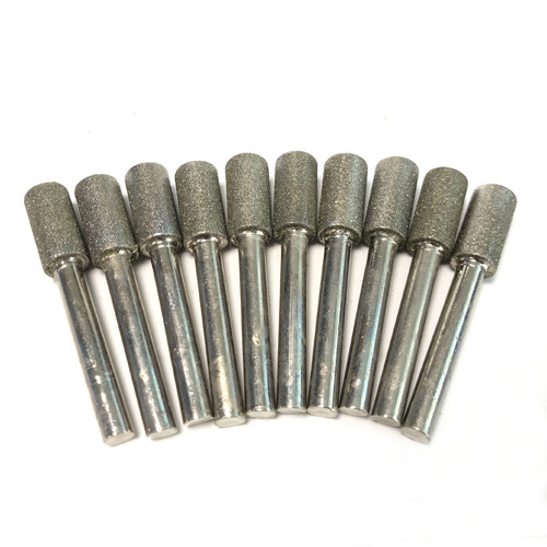 Diamond electroplated grinding head straight rod cylindrical bullet type metal polishing jade mold polishing head supply