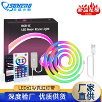 Умная RGB неон-лента LED, гибкий силиконовый 3 м (USB), управление через Wi-Fi приложение, синхронизация музыки