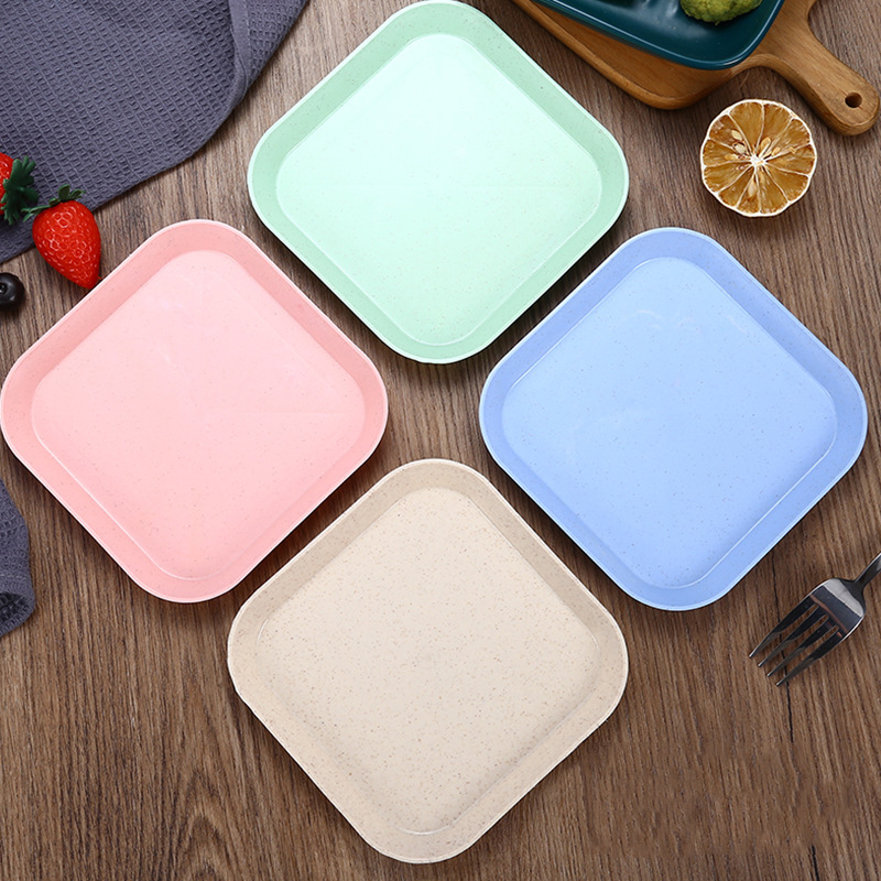 Tableware wholesale wheat straw boneless plates, bone waste plates, fruit snacks plates, snacks dry fruit home small plates