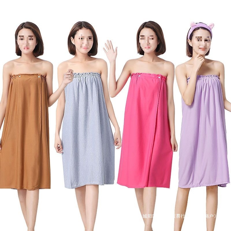 뷰티 살롱 스트랩리스 목욕 스커트 스웨트 목욕 가운 사우나 목욕 가운 목욕 타월 착용 가슴 랩 나이트 드레스 여성