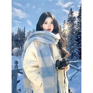 Scarf Women's Winter 2024 New High-end Korean Style All-match Autumn and Winter Warm Thickened Long Student Couple Scarf