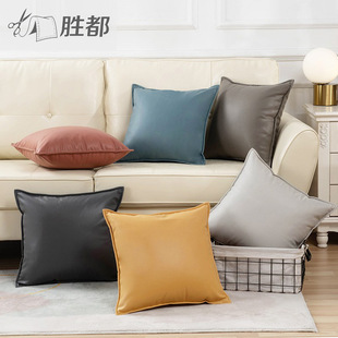 Shengdu Technology Cloth Pillow Sofa High-End American Living Room Leather Backrest Large Waterproof Pillow Case Pillow Case