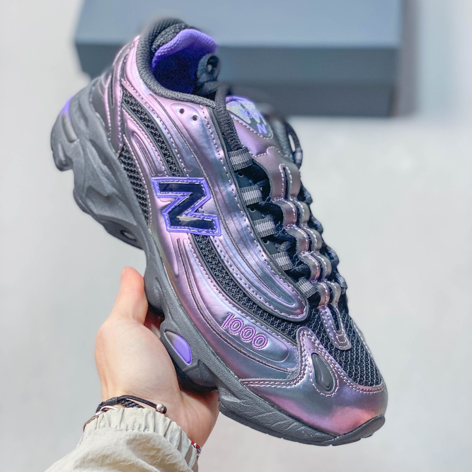 NB 1 Cool Reflective Dad Shoes Low-top Fashionable Height-Increasing Running Shoes Couple's Sports Casual Trendy Shoes