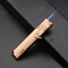 AM369 Metal Straight Bar Inflatable Windproof Lighter with Straight Flame, Simple and Elegant, Various Colors, Suitable for Both Men and Women