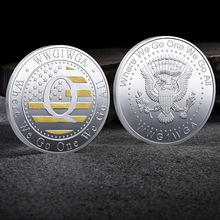 现货批发  外贸数字虚拟章美国Q币彩印浮雕金属纪念章 均可制作