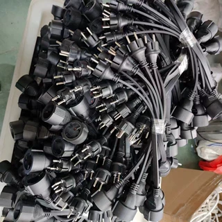供应欧规扁线橡胶线延长线 德式母座纯铜三芯防水插头插座电源线