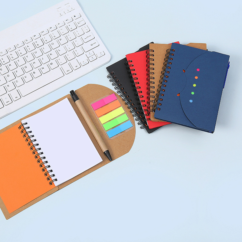Suministro transfronterizo de bobina de diseño de cara sonriente, bolígrafo de regalo, bobina de post-it notebook gruesa y duradera, cuaderno multicolor image 4