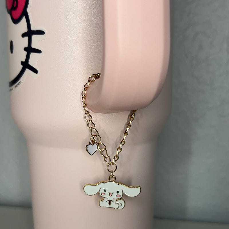 Cinnamoroll with Heart-Shaped Stanley Cup Chain/Charm Cinnamoroll Key Chain Kawaii Hanging