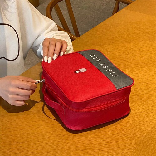 Household fabric medicine box, portable medicine storage bag, travel first-aid bag, children's and students 'medicine sorting and epidemic prevention bag