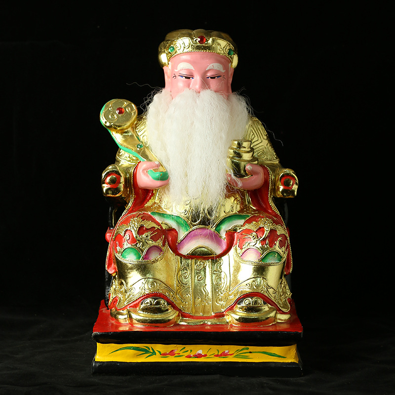 Crawford Crawford Master Uncle Landowners Master Xiang Zhangmu carving Gold Town house Decoration Worship The statue