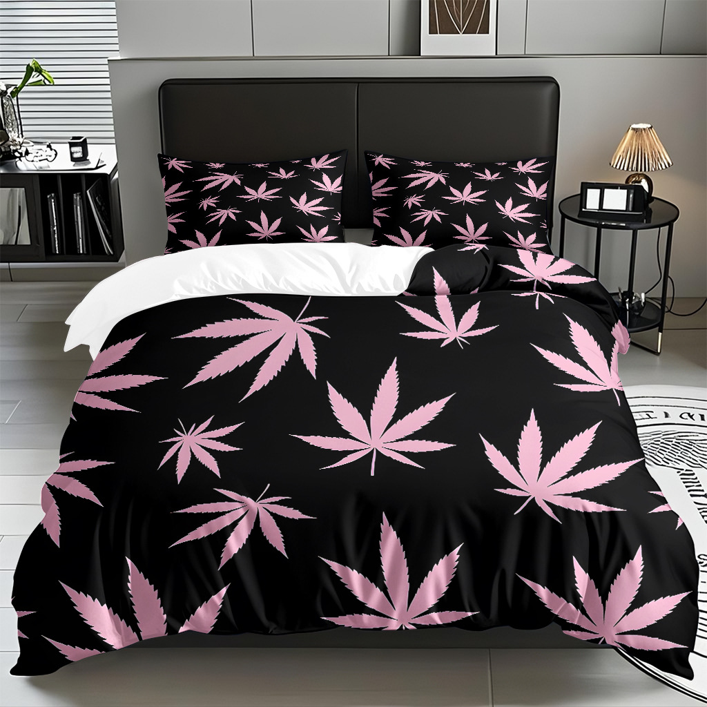 TEMU / JIT comercio exterior hogar patrón de hojas de colchón molido cubierta de colchón de tres piezas de fábrica directa a la figura puede fijarse